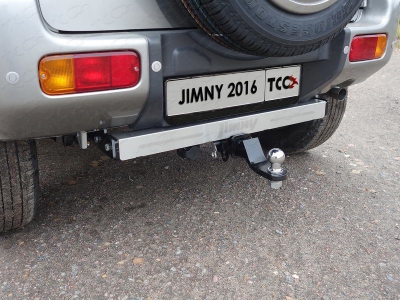 Фаркоп ТСС оцинкованный, надпись Jimny, шар E нержавеющий для Suzuki Jimny 2012-2018