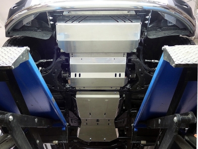 Защиты комплект алюминий 4 мм радиатор, картер, кпп, рк, бак для АКПП ТСС для Fiat Fullback 2016-2021
