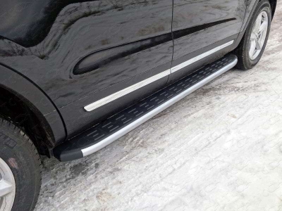 Пороги алюминиевые ТСС с накладкой для Ford Explorer № FOREXPL16-13AL