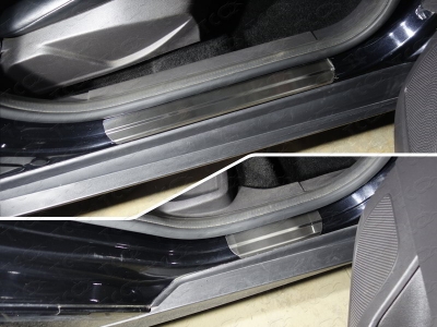 Накладки на пороги лист шлифованный 4 мм ТСС для Ford Focus 3 2011-2021