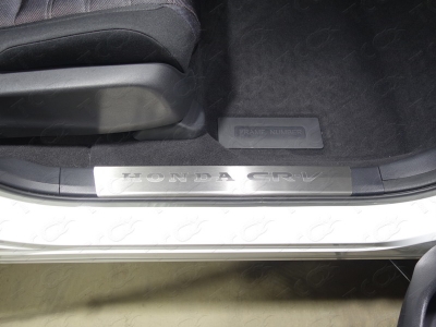 Накладки на пластиковые пороги лист шлифованный надпись Honda CR-V 2 шт для Honda CR-V № HONCRV17-04