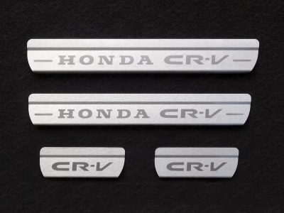 Накладки на пороги лист шлифованный надпись Honda CR-V 4 шт ТСС для Honda CR-V 2017-2021