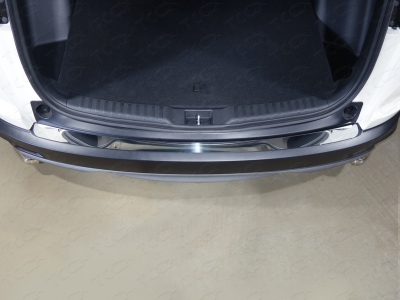 Накладка на задний бампер лист зеркальный для Honda CR-V № HONCRV17-09