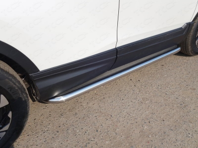 Пороги с площадкой нержавеющий лист 60 мм ТСС для Honda CR-V 2017-2021