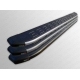 Пороги алюминиевые ТСС с накладкой серые для Hyundai Santa Fe 2010-2012