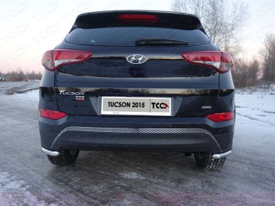 Защита задняя уголки 42 мм ТСС для Hyundai Tucson 2015-2018