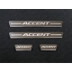 Накладки на пороги лист шлифованный надпись Accent 4 шт ТСС для Hyundai Accent 2018-2021