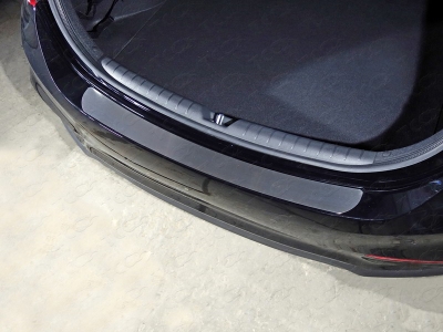 Накладка на задний бампер шлифованный лист ТСС для Hyundai Accent 2018-2021