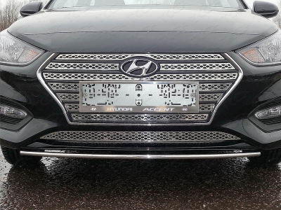 Решётка радиатора нижняя лист ТСС для Hyundai Accent 2018-2021