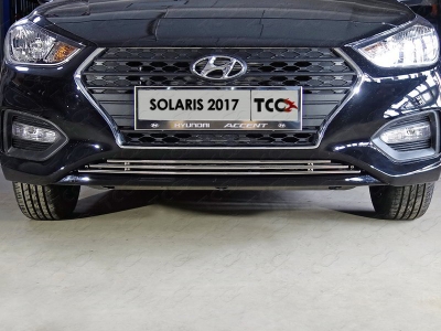 Решётка радиатора нижняя 12 мм ТСС для Hyundai Accent 2018-2021