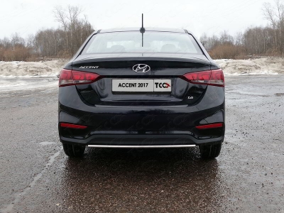 Защита заднего бампера 25 мм ТСС для Hyundai Accent 2018-2021