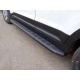 Пороги алюминиевые ТСС с накладкой чёрные для Hyundai Creta 2016-2021