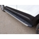 Пороги алюминиевые ТСС с накладкой серые для Hyundai Creta 2016-2021
