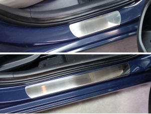 Накладки на пороги лист шлифованный для Hyundai Elantra № HYUNELA16-03
