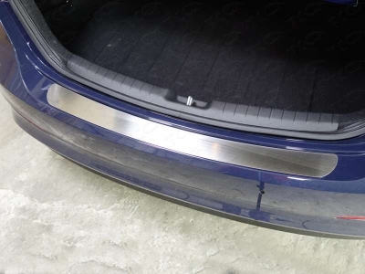 Накладка на задний бампер лист шлифованный ТСС для Hyundai Elantra 2015-2018