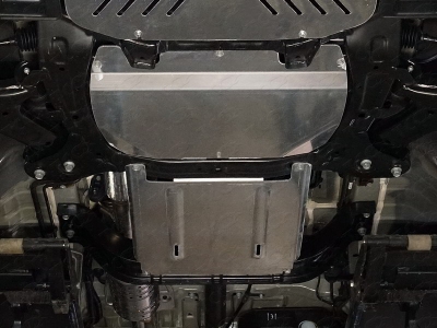 Защиты комплект ТСС алюминий 4 мм: картер, КПП, бак для Hyundai H-1 Starex № ZKTCC00360K