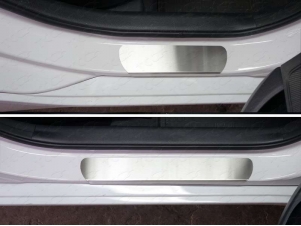 Накладки на пороги шлифованный лист  для Hyundai i40 № HYUNI4016-03