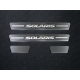 Накладки на пороги шлифованный лист надпись Solaris 4 штуки ТСС для Hyundai Solaris 2018-2021