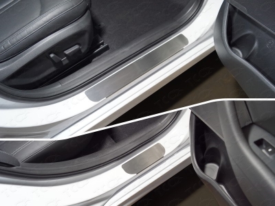 Накладки на пороги шлифованный лист 4 штуки для Hyundai Sonata № HYUNSON18-03