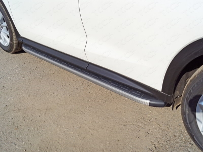 Пороги алюминиевые ТСС с накладкой серые для Infiniti QX50 № INFQX5018-20GR