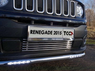 Защита переднего бампера с ДХО 60 мм ТСС для Jeep Renegade 2015-2021