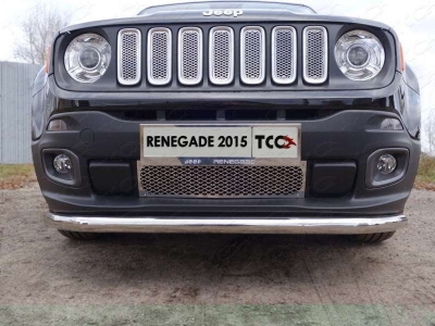 Накладка решётки радиатора нижняя широкая лист ТСС для Jeep Renegade 2015-2021