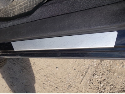 Накладки на пороги лист шлифованный 2 штуки ТСС для Kia Ceed 2012-2018