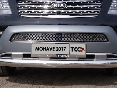 Накладка решётки радиатора лист (с парктроником) для Kia Mohave № KIAMOH17-01