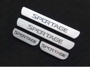 Накладки на пороги лист шлифованный надпись Sportage для Kia Sportage № KIASPORT16-37