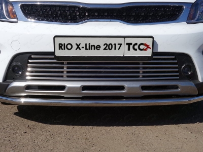 Решетка радиатора нижняя 12 мм ТСС для Kia Rio X-line 2017-2020