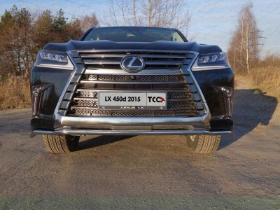 Защита переднего бампера 42 мм ТСС для Lexus LX-570/450d 2015-2021