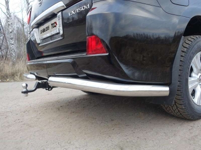 Защита задняя уголки 76 мм ТСС для Lexus LX-570/450d 2015-2021