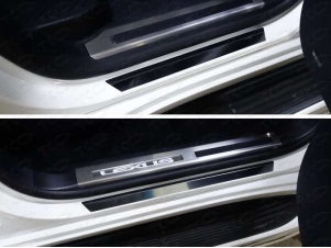 Накладки на пороги зеркальный лист  для Lexus LX-570/450d № LEXLX450d15-03