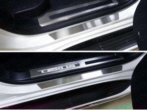 Накладки на пороги шлифованный лист для Lexus LX-570/450d № LEXLX450d15-04