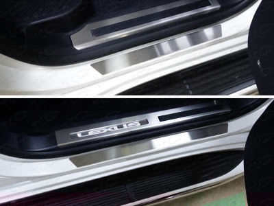 Накладки на пороги шлифованный лист для Lexus LX-570/450d № LEXLX450d15-04