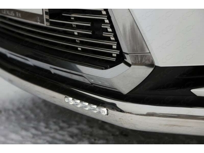 Защита передняя овальная с ДХО 75х42 мм ТСС для Lexus RX-200t/350/450h 2015-2021