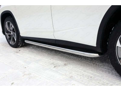 Пороги с площадкой нержавеющий лист 60 мм ТСС для Lexus RX-200t/350/450h 2015-2021