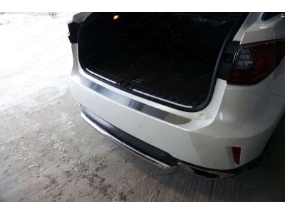 Накладка на задний бампер шлифованный лист надпись Lexus ТСС для Lexus RX-200t/350/450h 2015-2021
