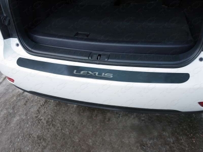 Накладка на задний бампер шлифованный лист надпись Lexus ТСС для Lexus RX-270/350/450 2009-2015