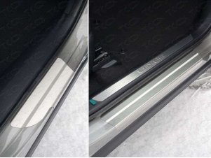 Накладки на пороги шлифованный лист для Lexus NX-300h № LEXNX300H14-25