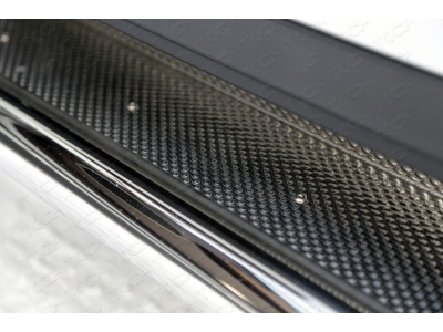 Пороги с площадкой нержавеющий лист 42 мм ТСС для Lexus RX F-Sport 2015-2021