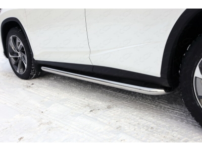 Пороги с площадкой нержавеющий 60 мм ТСС для Lexus RX F-Sport 2015-2021