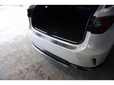 Накладка на задний бампер лист шлифованный ТСС для Lexus RX F-Sport 2015-2021