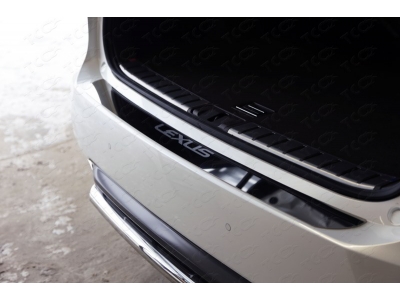 Накладка на задний бампер лист зеркальный надпись Lexus ТСС для Lexus RX F-Sport 2015-2021