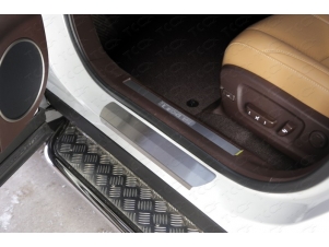 Накладки на пороги лист шлифованный 2 шт для Lexus RX F-Sport № LEXRX200tFS15-14