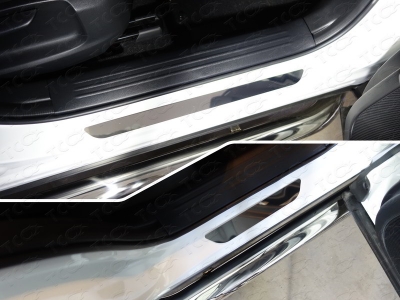 Накладки на пороги зеркальный лист 4 штуки для Mazda CX-5 № MAZCX517-01