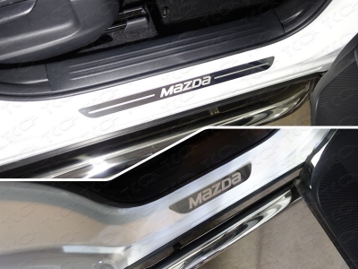 Накладки на пороги зеркальный лист надпись Mazda 4 штуки для Mazda CX-5 № MAZCX517-05