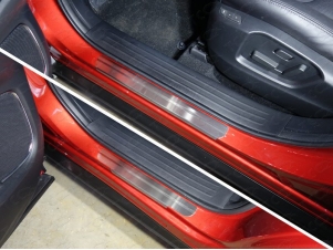 Накладки на пороги лист шлифованный 4 шт для Mazda CX-9 № MAZCX917-02