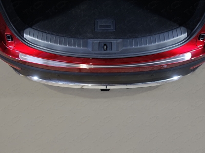 Накладка на задний бампер лист шлифованный с полосой ТСС для Mazda CX-9 2017-2021
