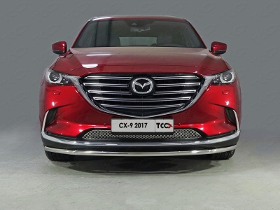 Защита переднего бампера 42 мм ТСС для Mazda CX-9 2017-2021